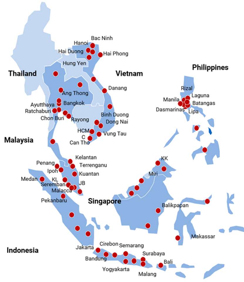 Térkép Sea Asean puzzle online fotóról