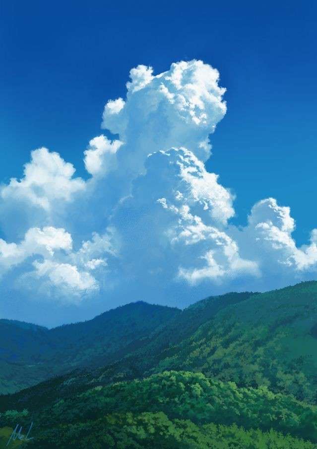 kék felhők az égen online puzzle