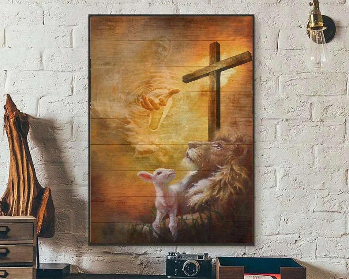 Jesús león y cordero puzzle online a partir de foto