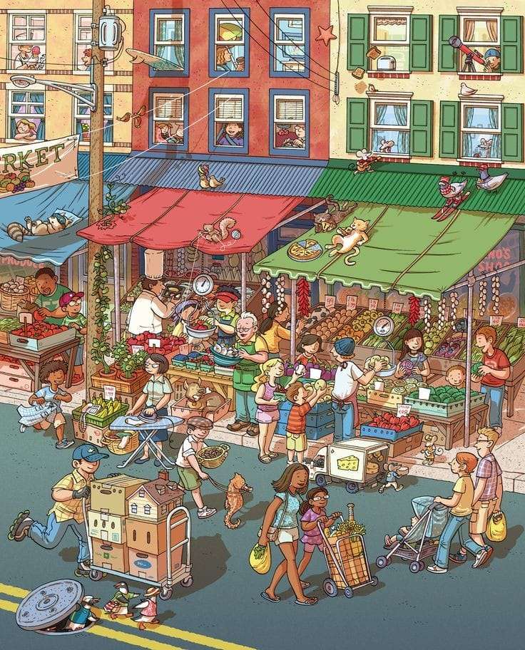 small market puzzle online from photo
