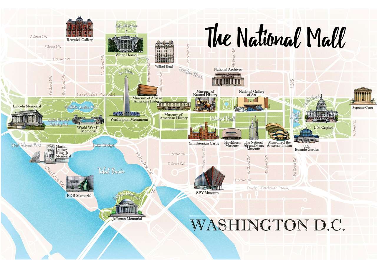De puzzel van de National Mall Division online puzzel