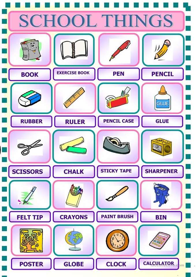 School Things online puzzle