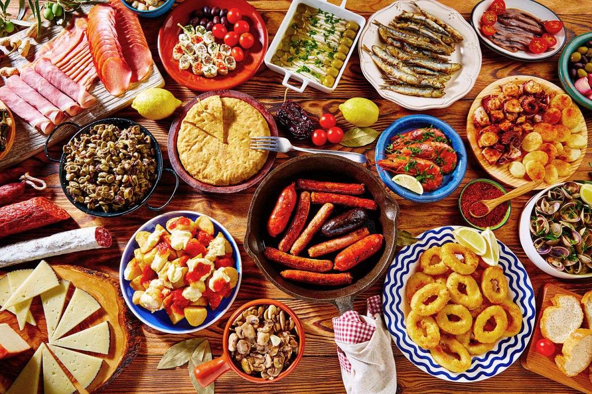 Tapas dishes puzzle online from photo