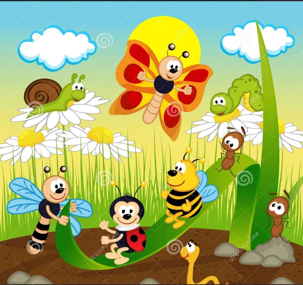 Insects in the spring puzzle online from photo