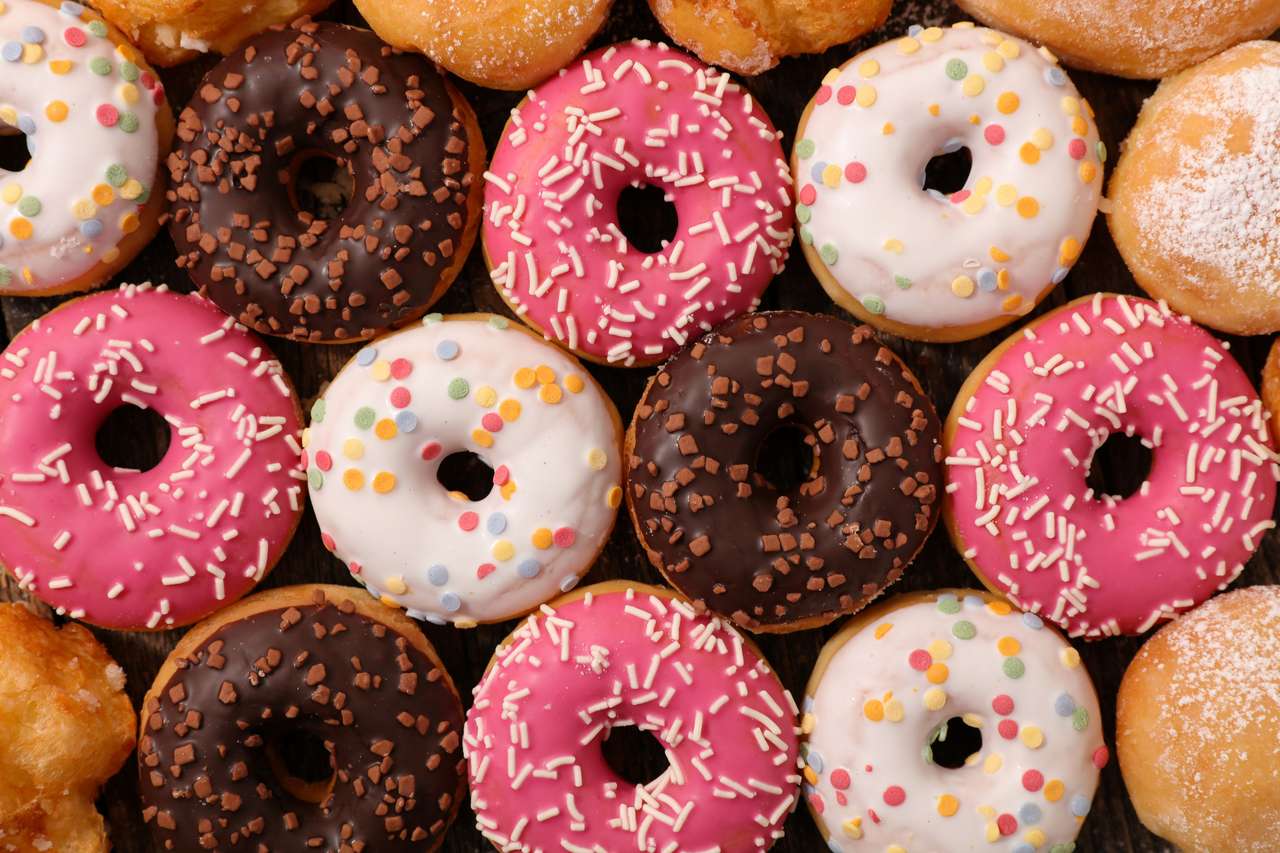 Lots of doughnuts puzzle online from photo