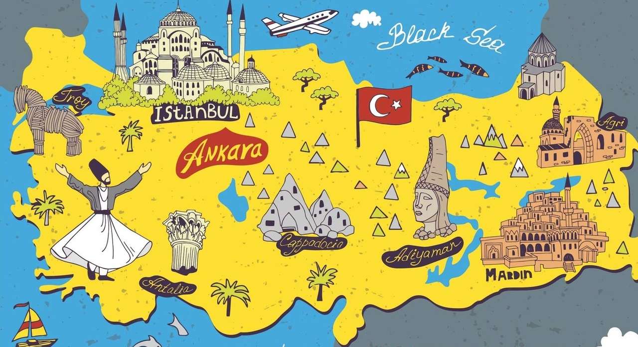 Mappa della Turchia puzzle online