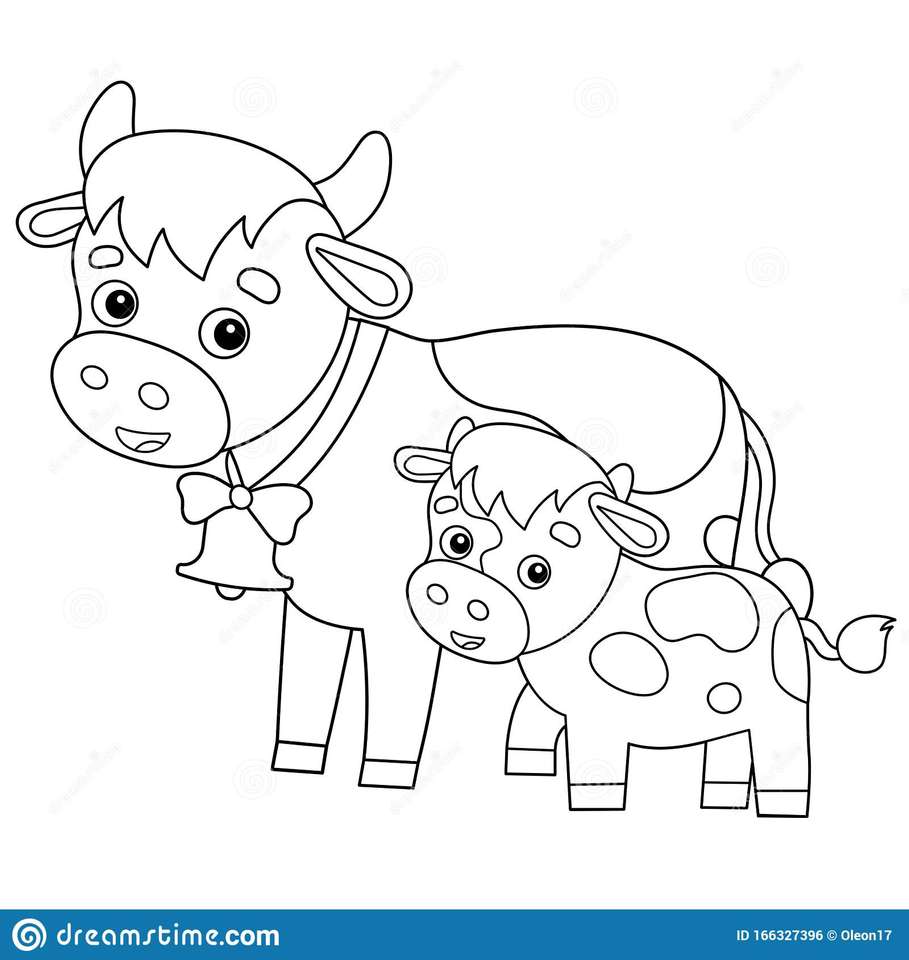 Cow baby is a calf puzzle online from photo