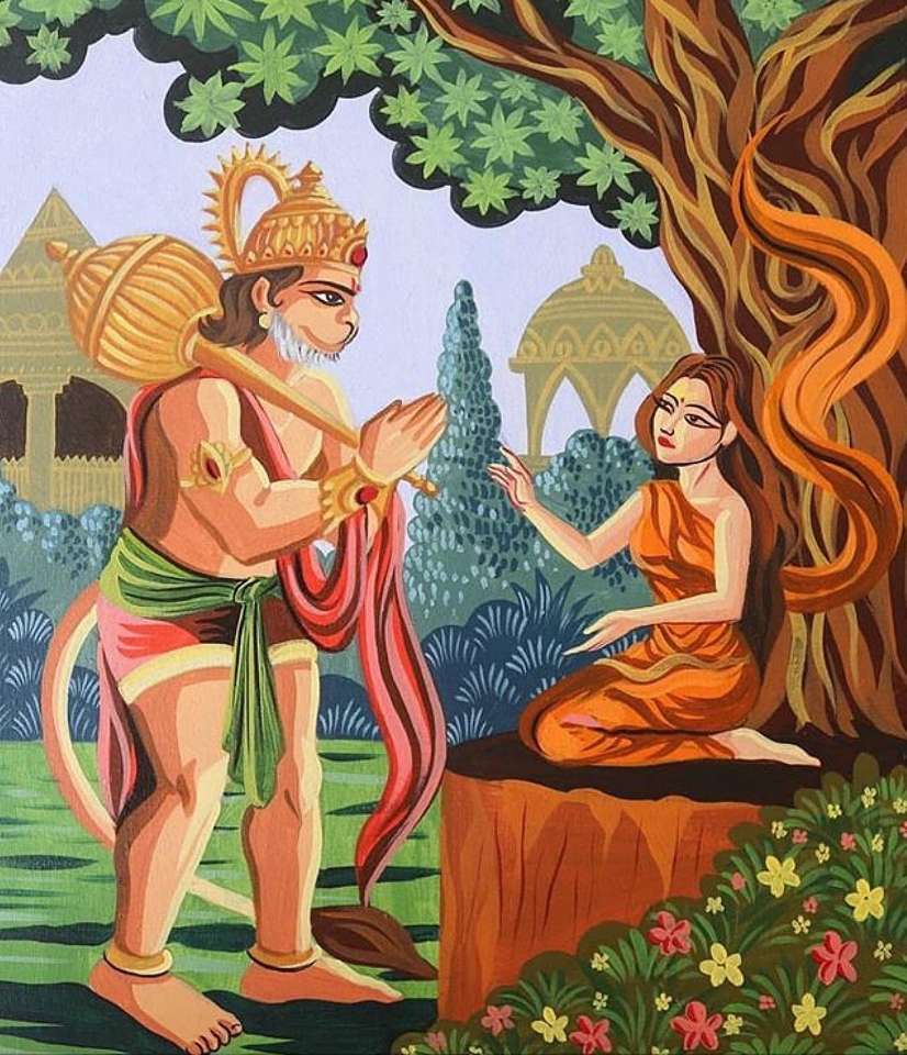 Hanuman encontrando sita puzzle online