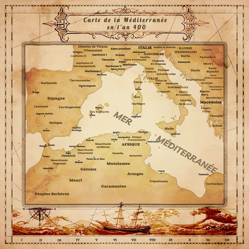 Mar Mediterrâneo 400 d.C. puzzle online a partir de fotografia