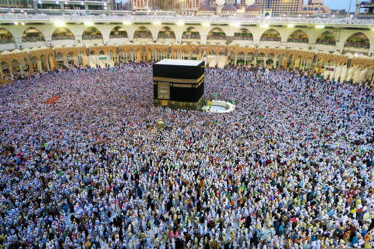 Mekka bei Nacht Online-Puzzle vom Foto
