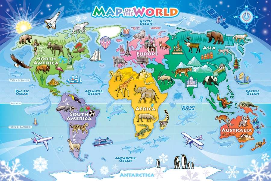 mapa del mundo rompecabezas en línea