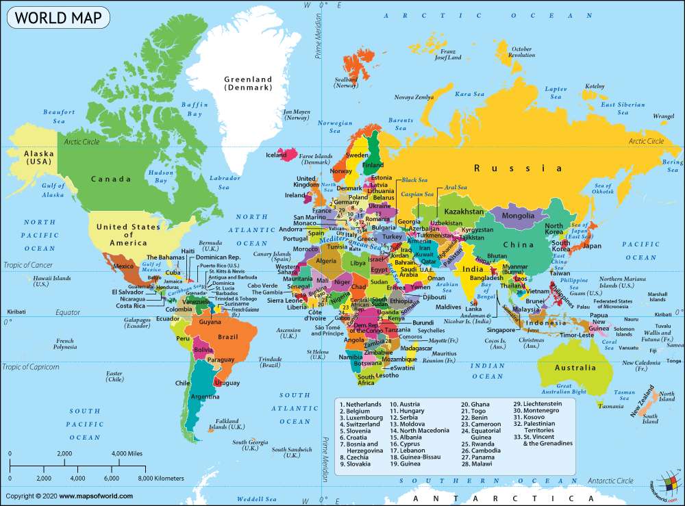 карта мира - ePuzzle фотоголоволомка