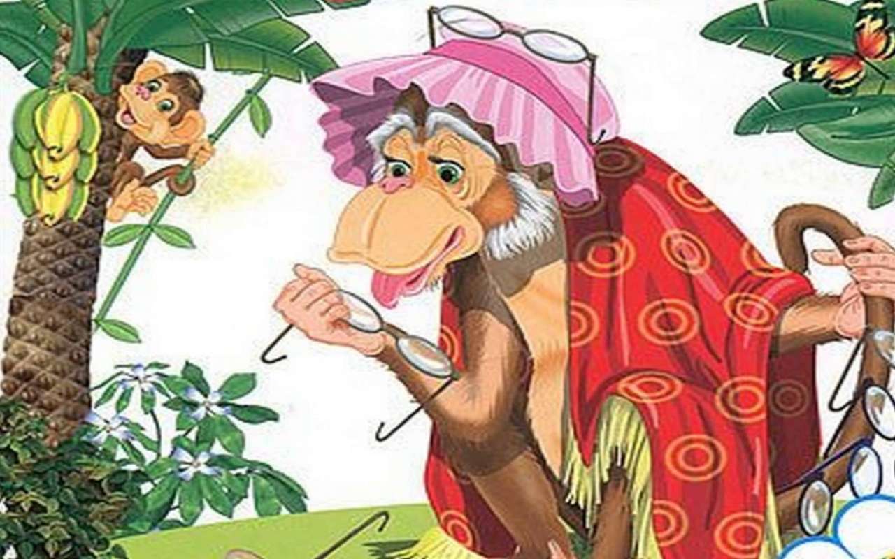 monkey and glasses puzzle online from photo