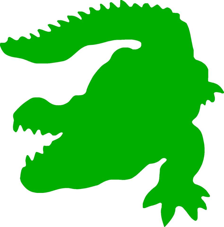 silhueta de crocodilo puzzle online a partir de fotografia