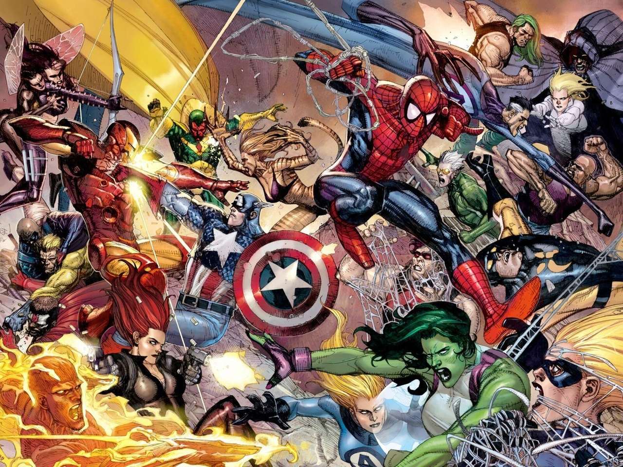 Super hrdinové Marvel Comics online puzzle