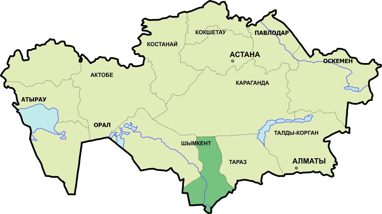 Kazakhstan maps online puzzle