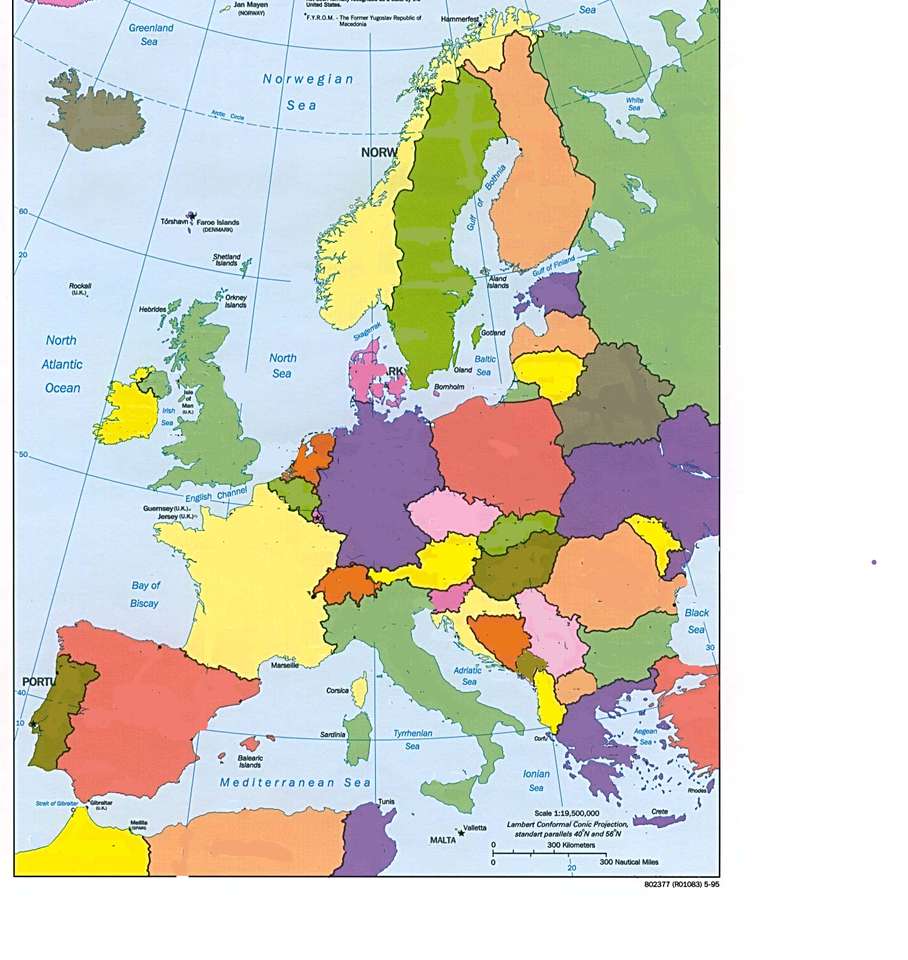 Карта на Европа! онлайн пъзел