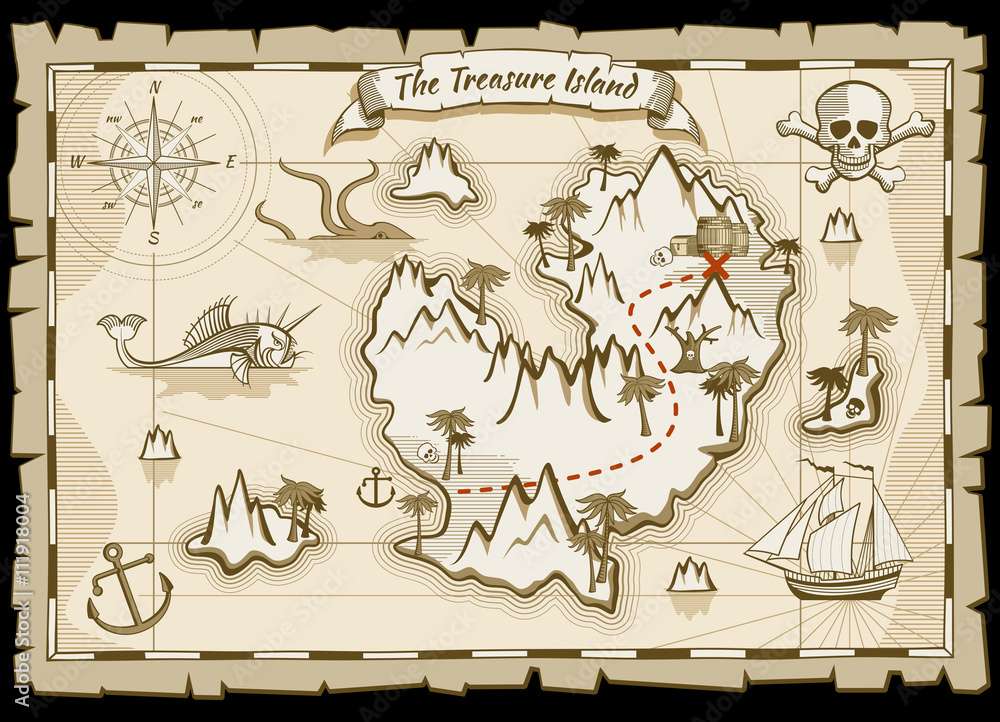 pirátská mapa online puzzle