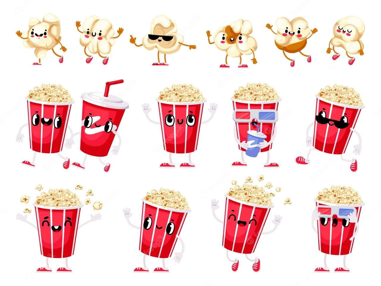 Popcorn-Leute Online-Puzzle vom Foto