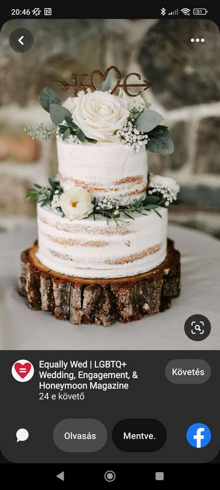 Сватбена торта онлайн пъзел от снимка