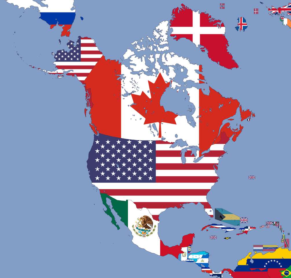 Карта на Америка онлайн пъзел