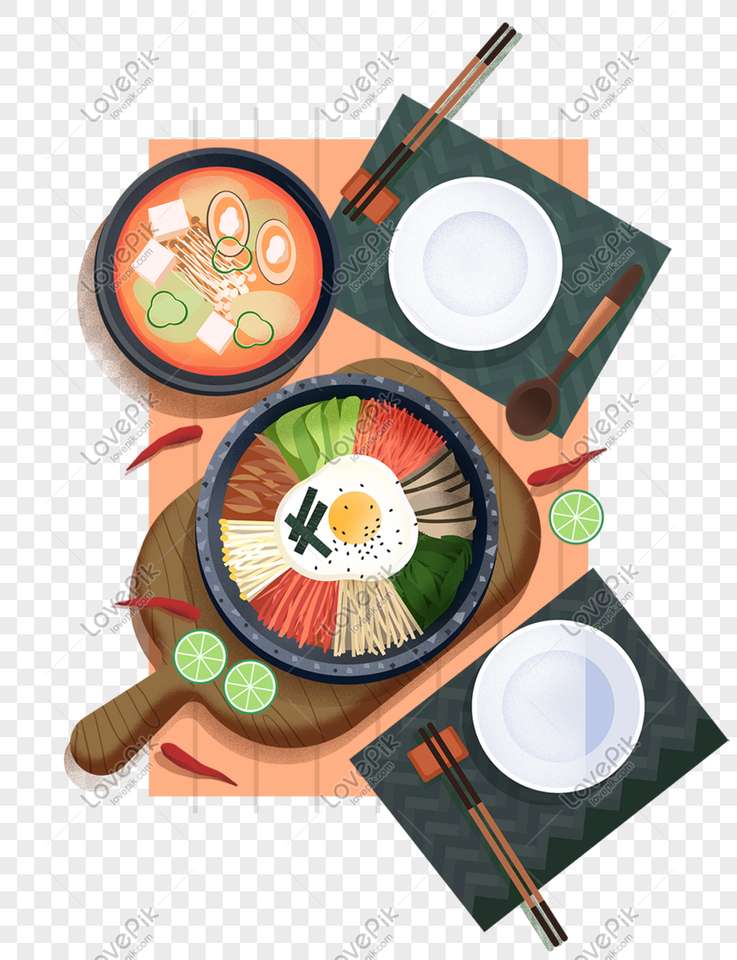 nourriture coréenne puzzle en ligne à partir d'une photo