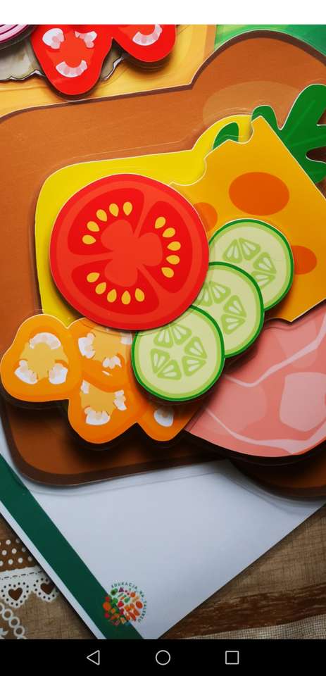 Colorful sandwiches without getting dirty and unnecessary tools puzzle online from photo