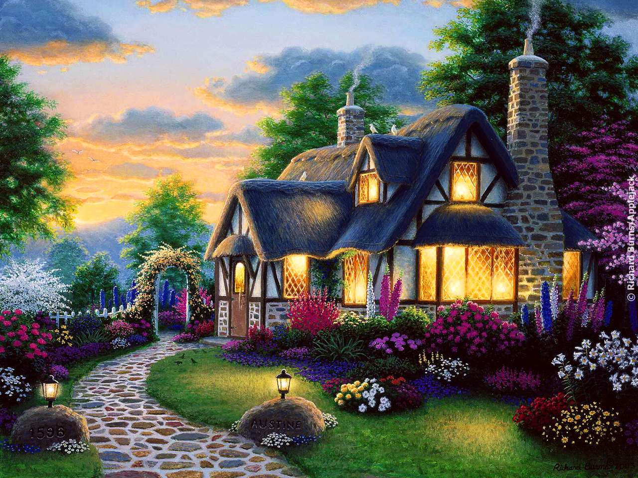 Log Cabin Paint puzzle online from photo