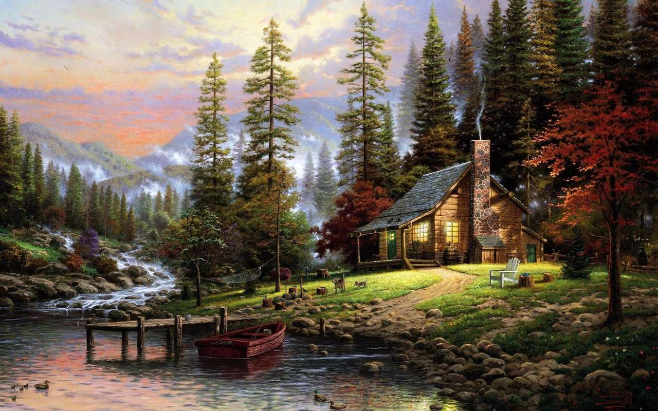 Cabin Log In Paint online puzzle