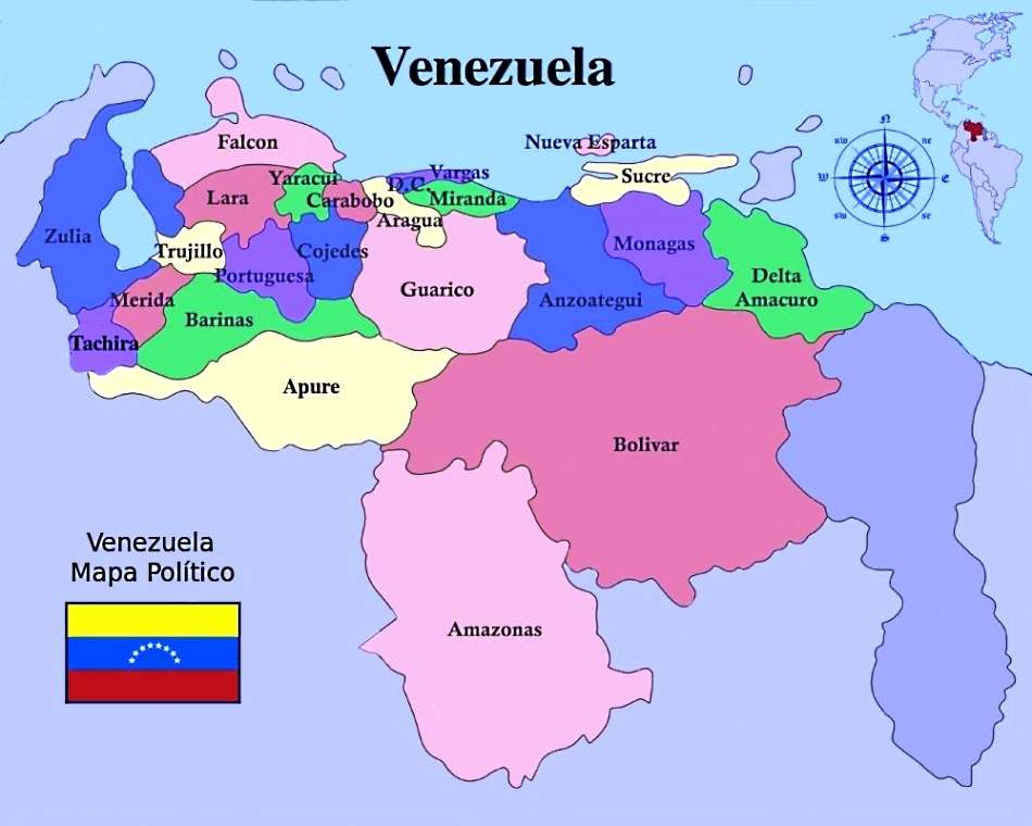 ベネズエラの地図 オンラインパズル