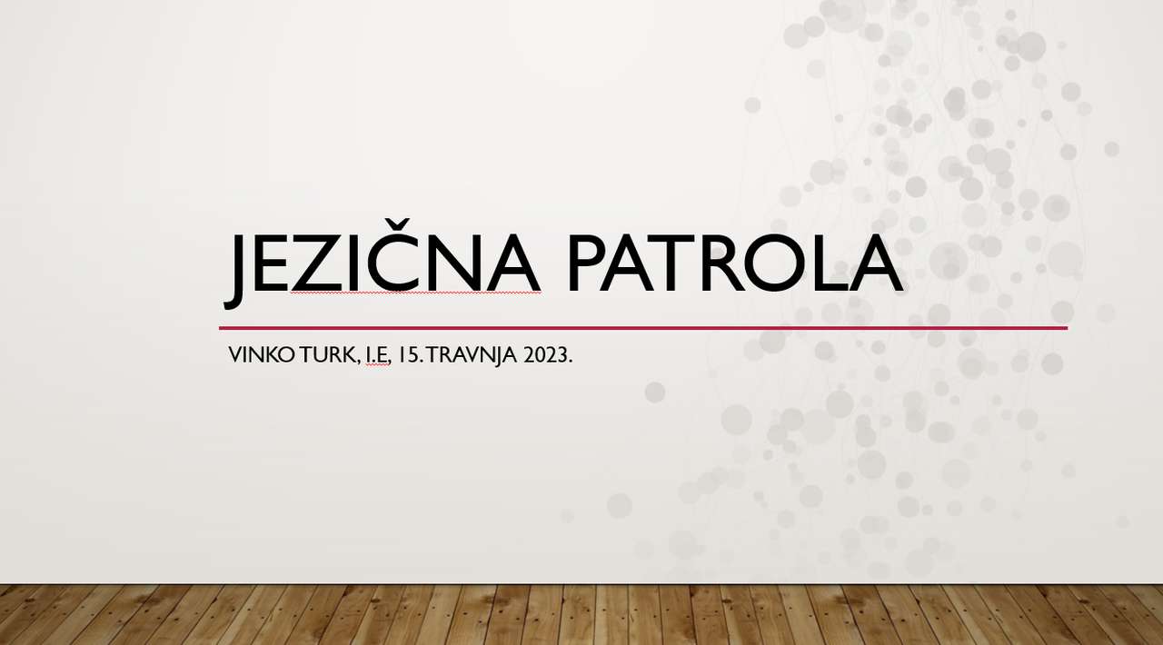 Jezična petrola- 1. puzzle online from photo