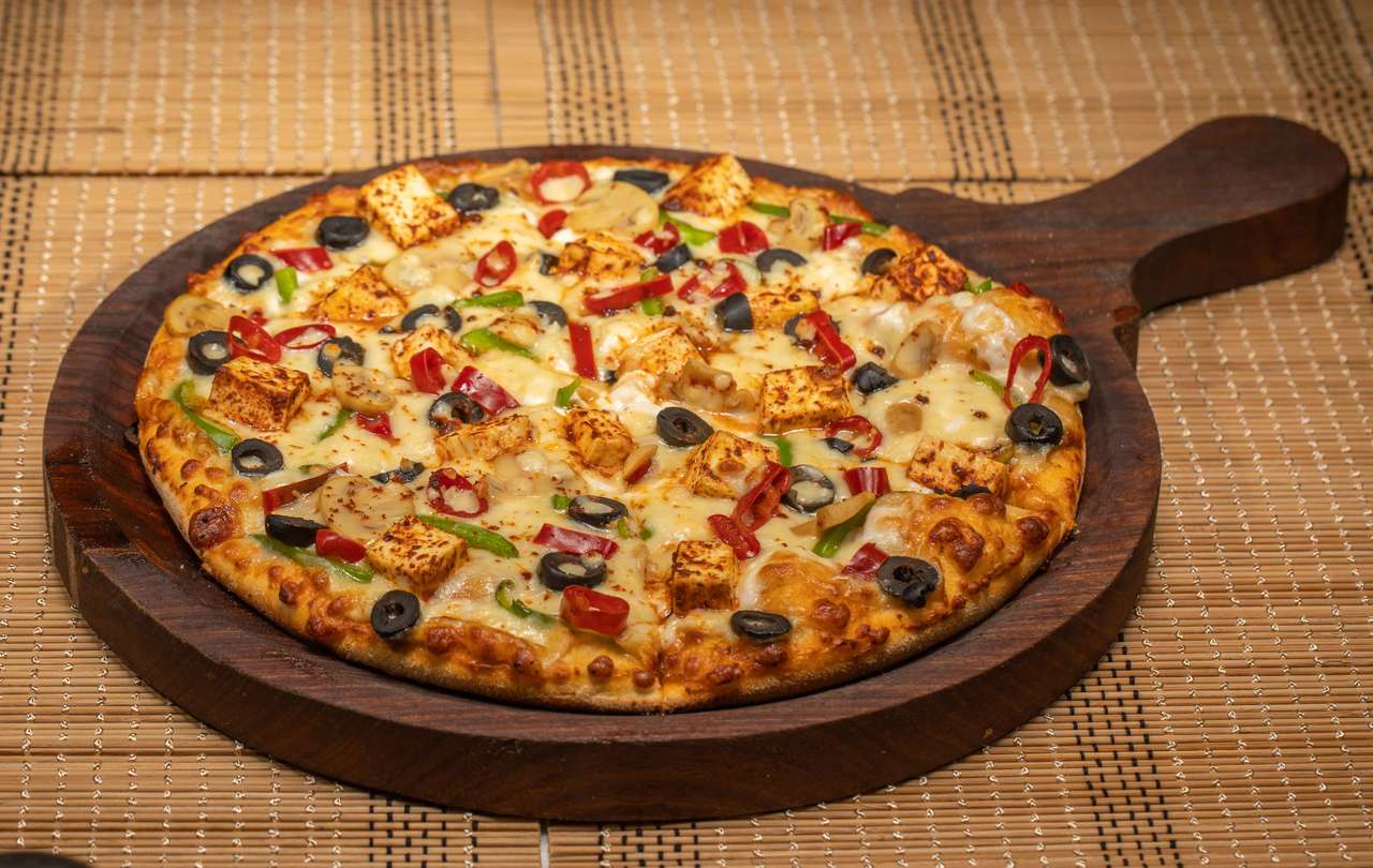 vegetarische pizza puzzel online van foto