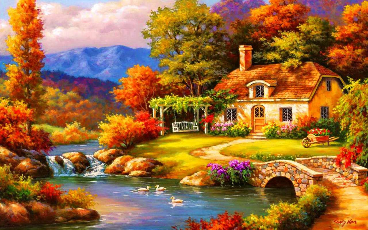 Cottage Amoung Color puzzle online from photo
