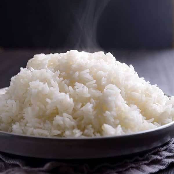 Rice on. Plate hot puzzle online from photo