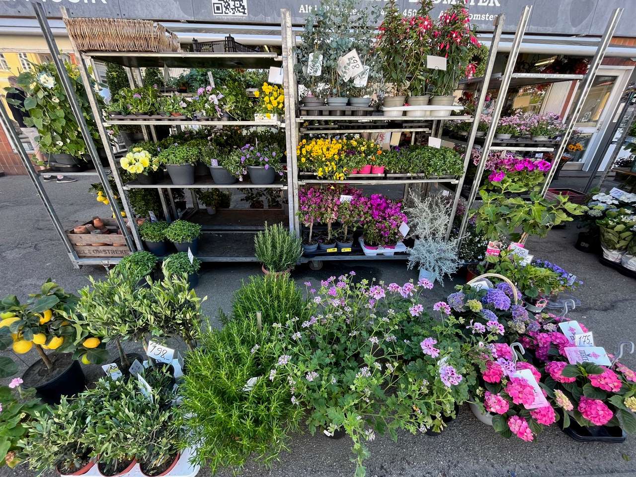 Blumengeschäft in Dänemark Online-Puzzle vom Foto