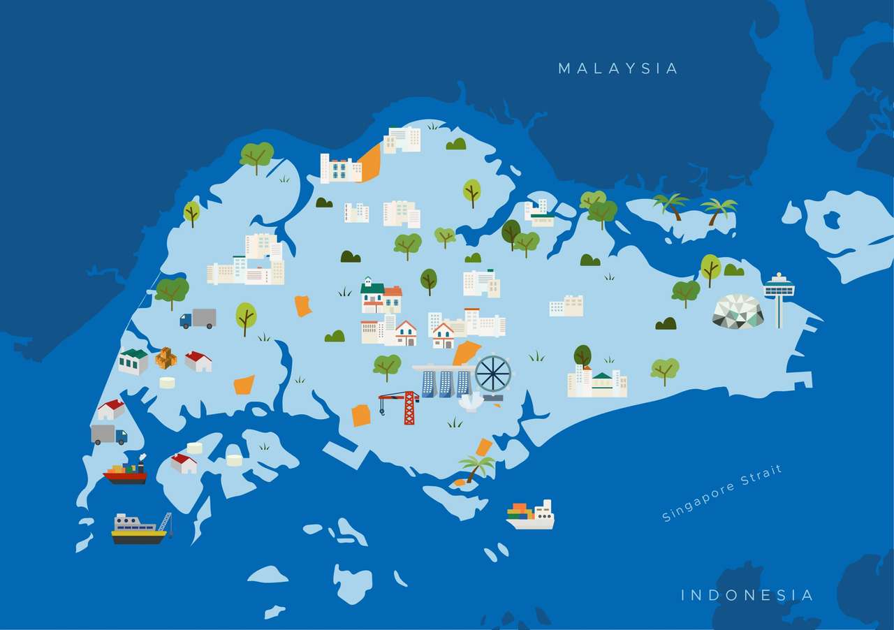 Singapore Map online puzzle