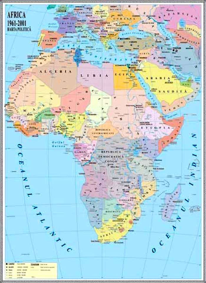 Puzzle - kontinentální Afrika puzzle online z fotografie