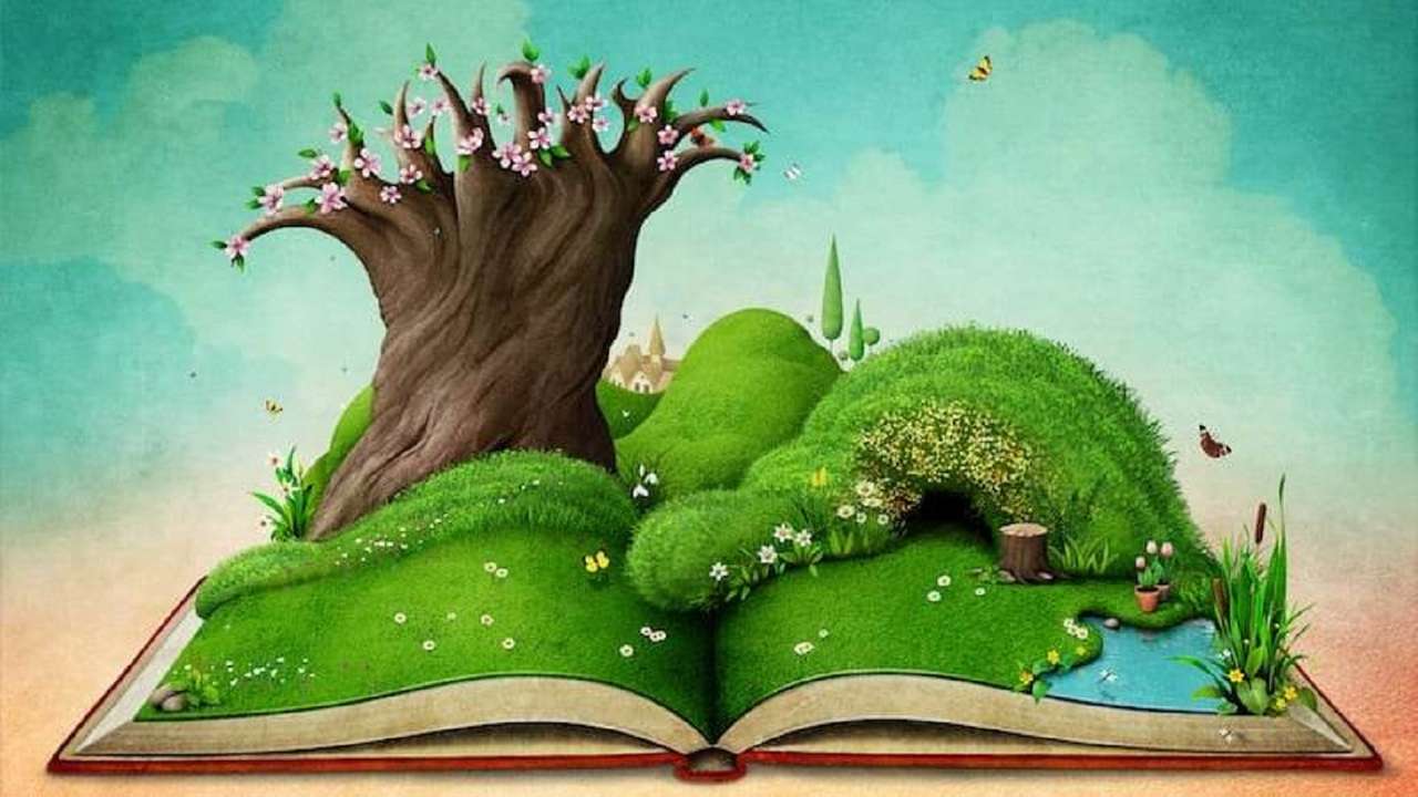 árbol y libro rompecabezas en línea
