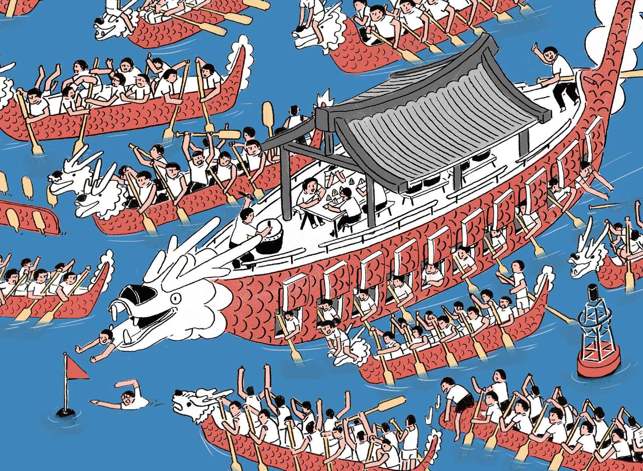 dragon boat puzzle online from photo