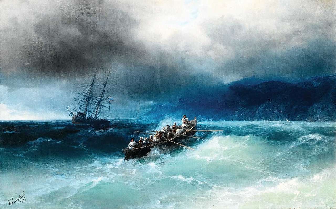 Καταιγίδα στη θάλασσα παζλ online από φωτογραφία