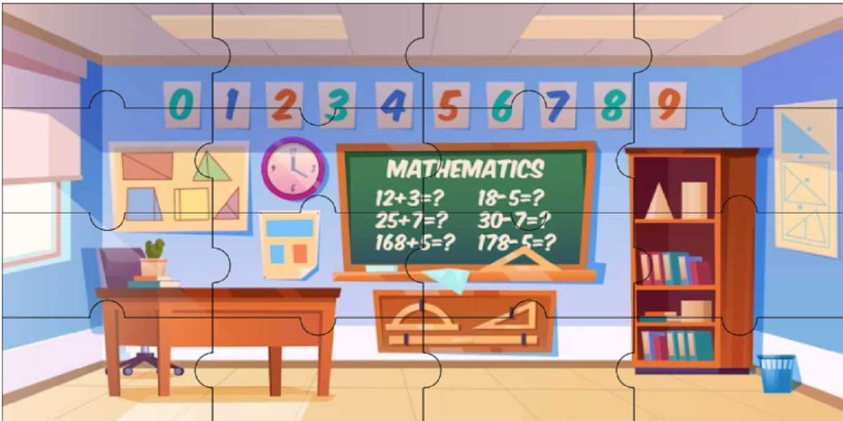 Math classroom puzzle online from photo