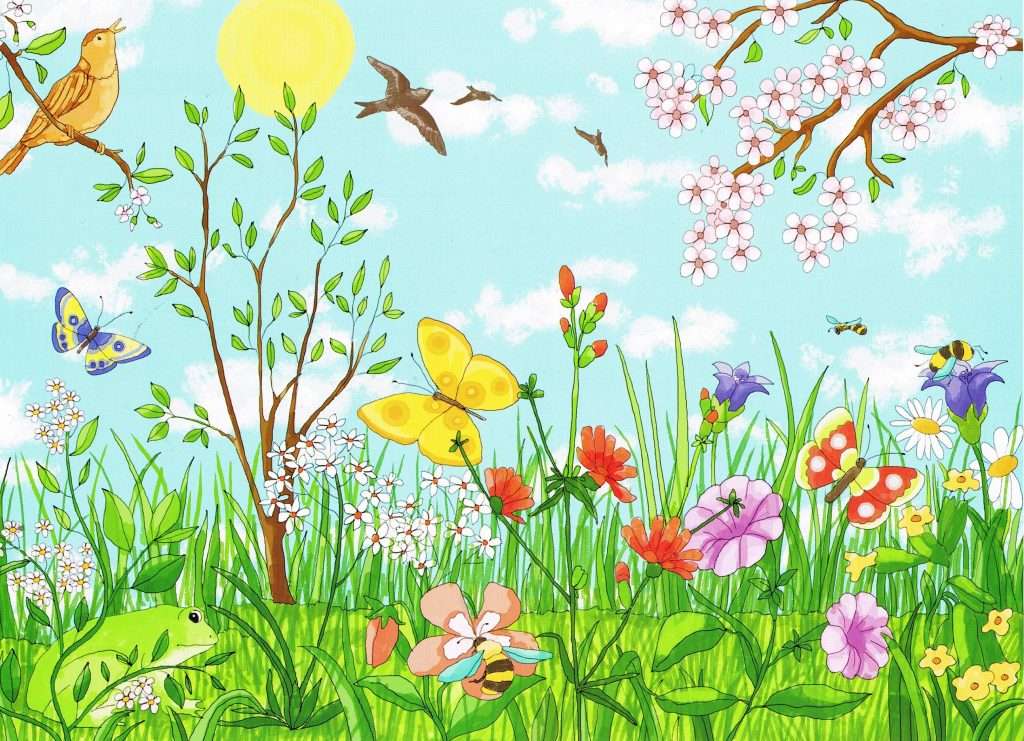 Meadow in spring online puzzle