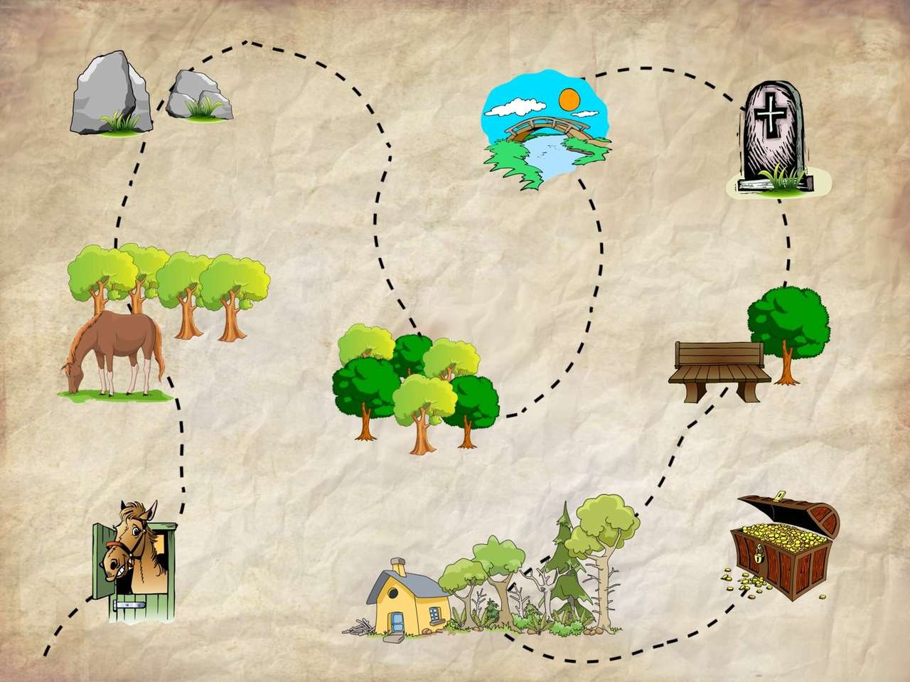 La carte au trésor puzzle en ligne à partir d'une photo