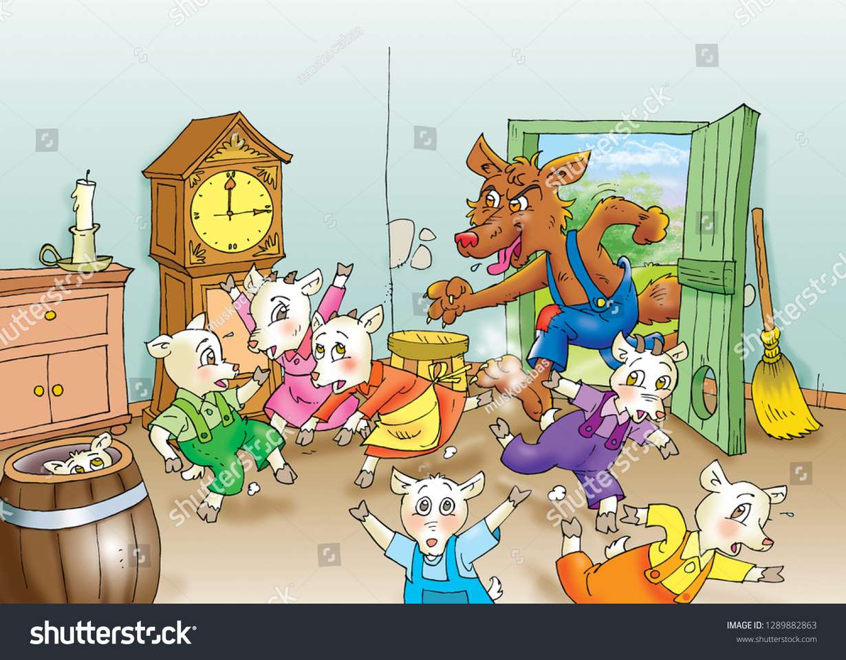 wolf and the seven little goats puzzle online from photo