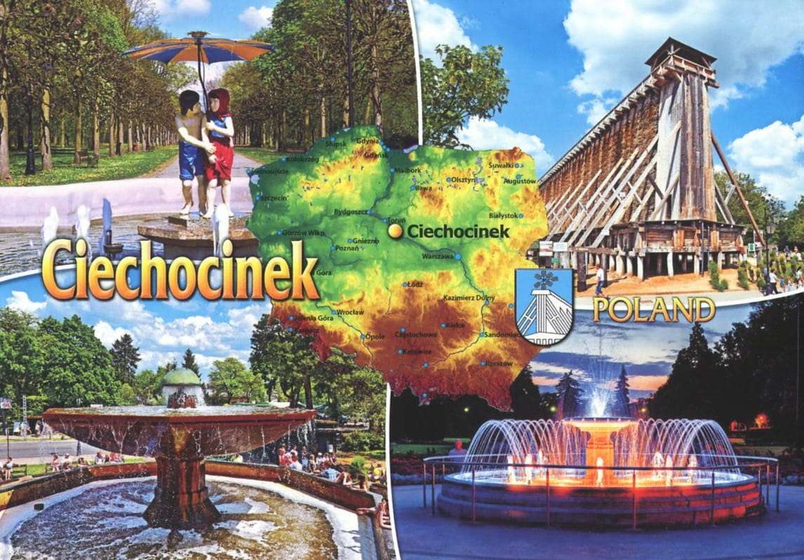 Eine Postkarte aus Ciechocinek Online-Puzzle vom Foto