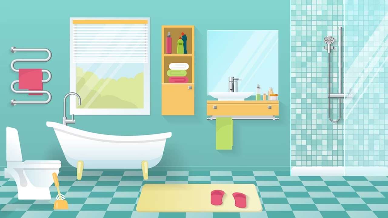Bathroom puzzle online from photo