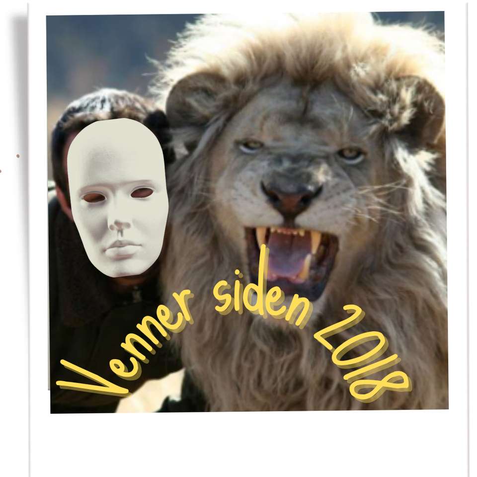 Lejon och man pussel online från foto