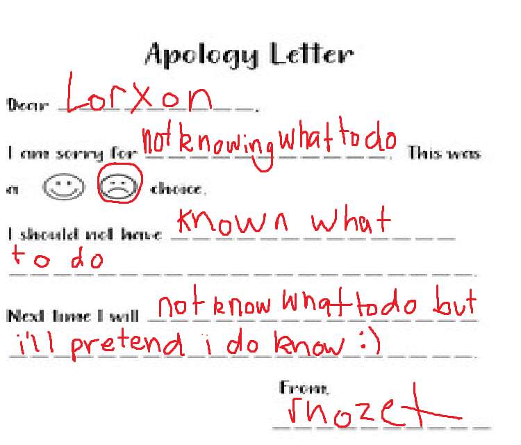 Bocsánatkérő levél Lorynak puzzle online fotóról