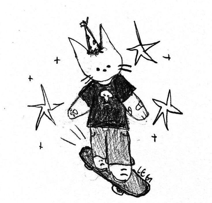 Katze auf einem Skateboard Online-Puzzle