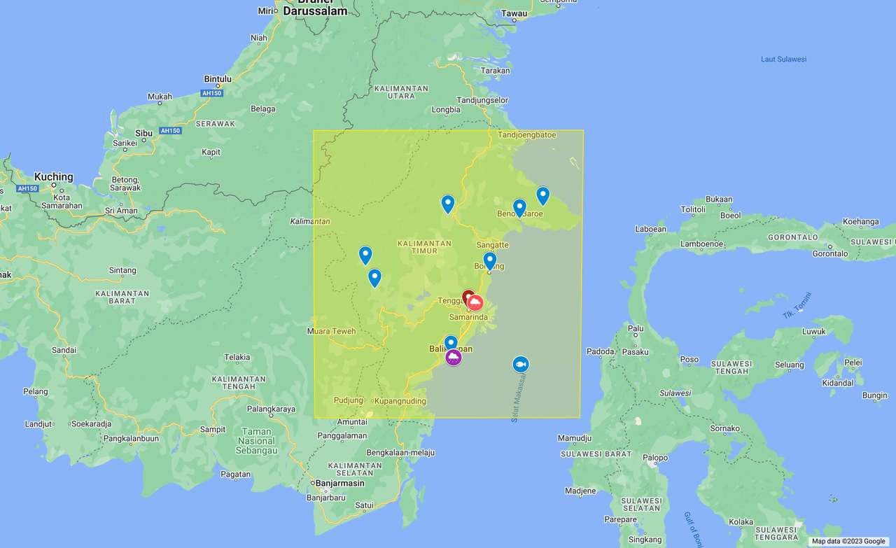 Peta Kalimantan Timur Online-Puzzle